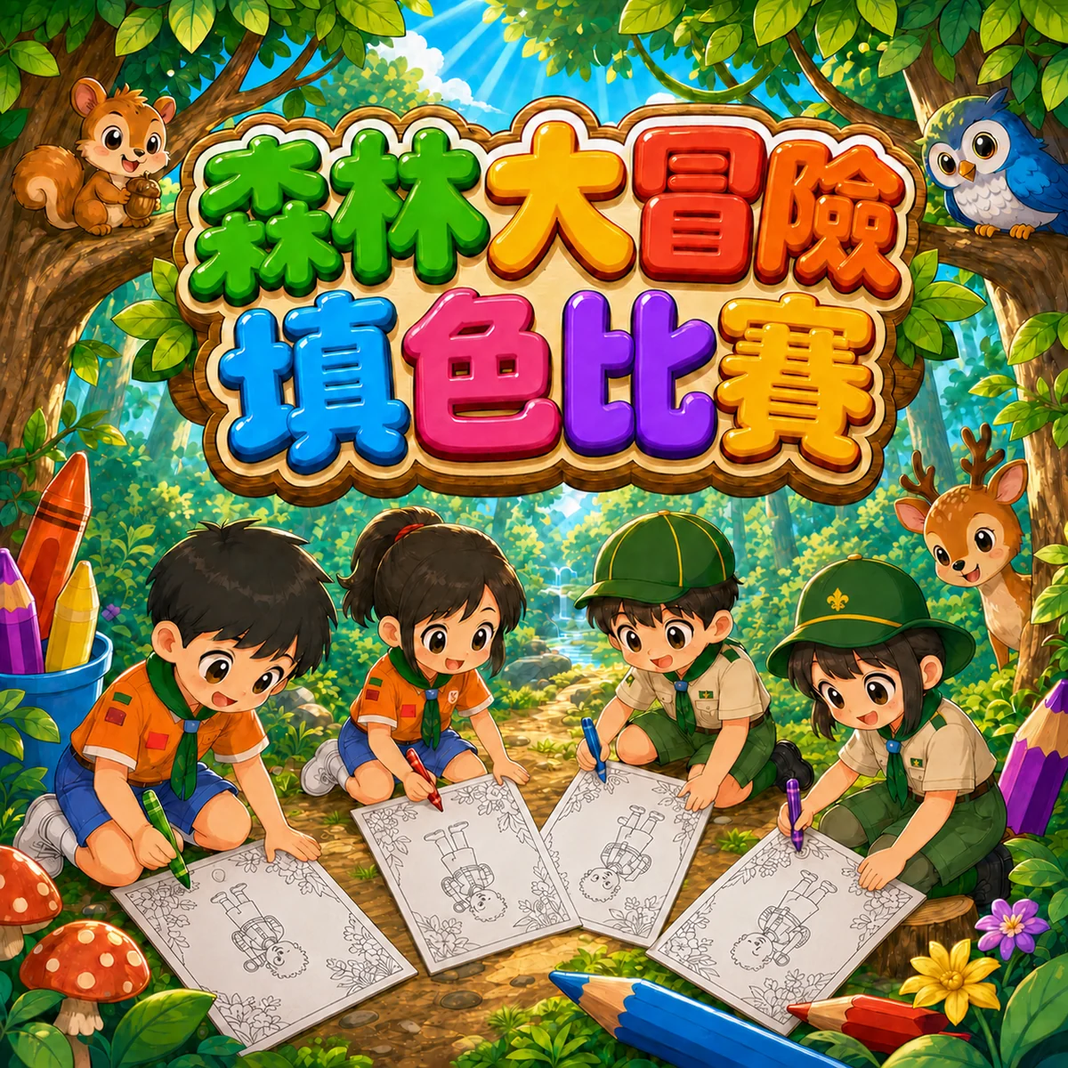 維多利亞城區森林大冒險小幼童軍填色比賽